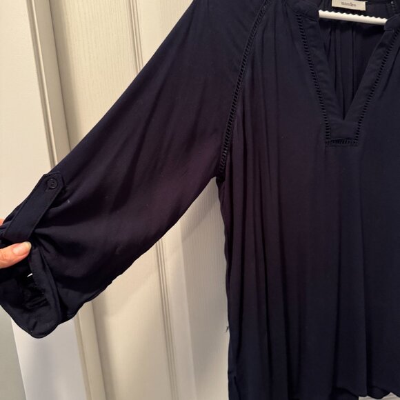 Mandee Navy blue long sleeve blouse - Picture 2 of 5
